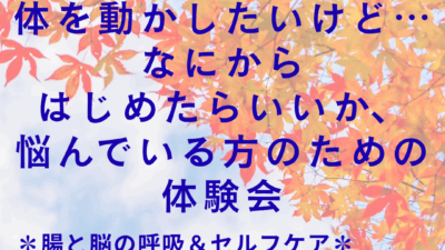 体を動かしたいけど、なにから始めたらいいか、悩んでいる方のための体験会